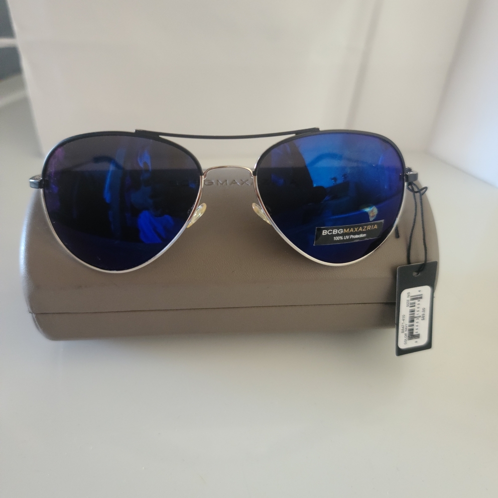 BCBGMAXAZRIA Blue Aviator Sunglasses